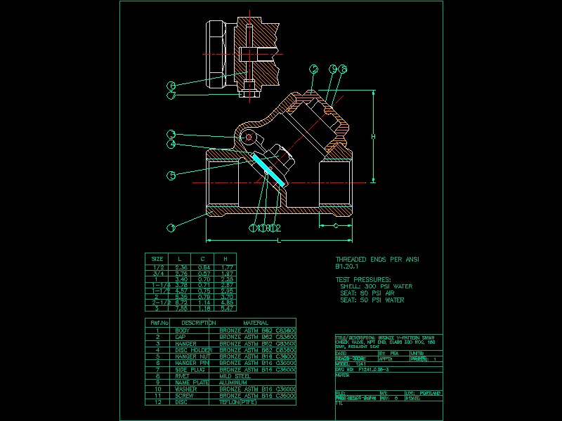 BRONZE YһPATTERN SWING CHECK VALVECADD