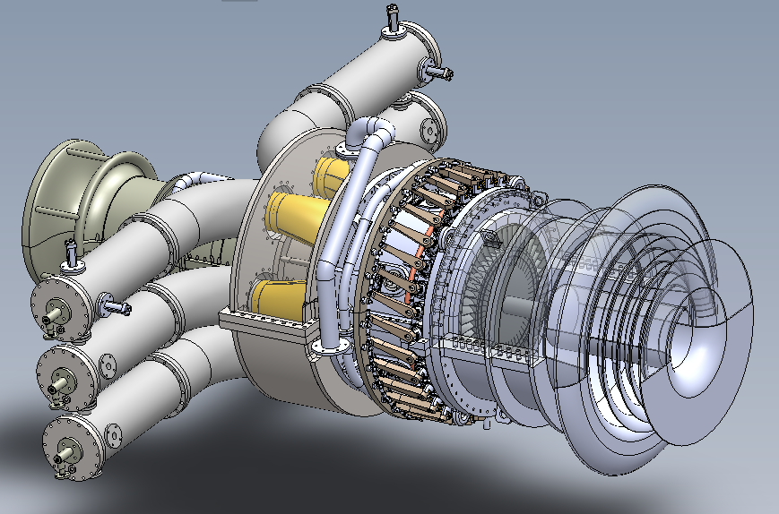 GE MS 3002ȼ?x)u݆l(f)(dng)C(j)ģ3DD SolidworksO(sh)Ӌ(j)