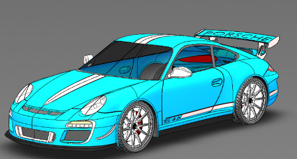 Porsche 911 GT3 RSr(sh)܇⚤3D(sh)ģD SolidworksO(sh)Ӌ(j) STEP