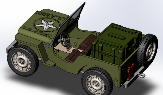 Military Jeep܇(ch)(jin)ģ3DD SolidworksO(sh)Ӌ(j)