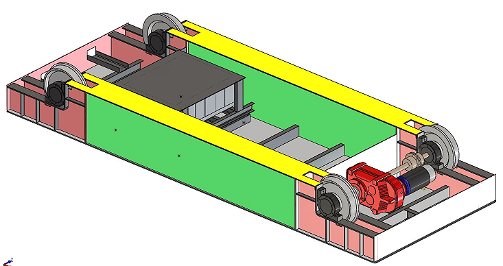 ELECTROCAR 60 TONS 6000X2200X800dС܇3D(sh)ģD SolidworksO(sh)Ӌ(j)