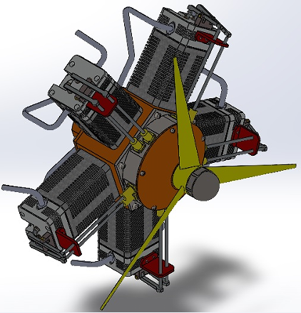 Motor Radiaΰl(f)әC(j)3D(sh)ģD SolidworksO(sh)Ӌ ̈D