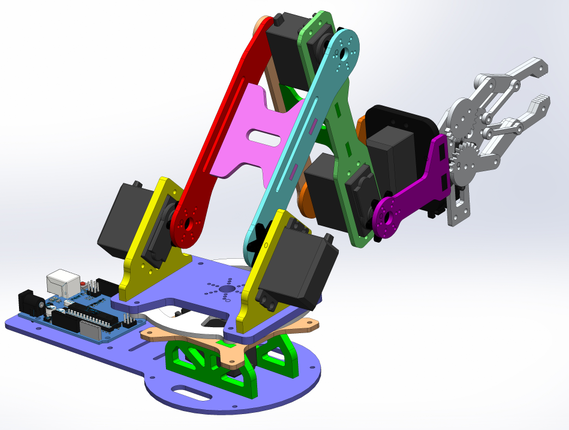 Robot Arm 4 DOF V.1.3Cе3D(sh)ģD STEPʽ