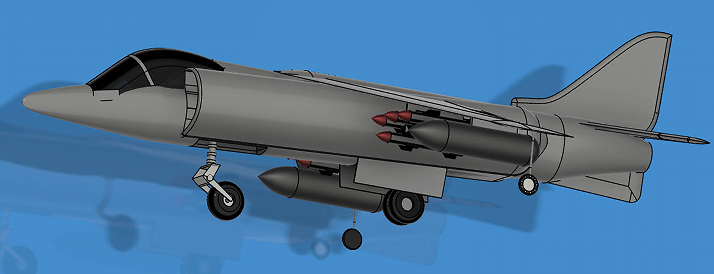 McDonnell Douglas AV-8BC3D(sh)ģD STEP STLʽ