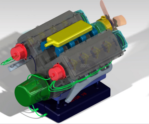 V8 Engine 8װl(f)(dng)C(j)ģ3DD CATIAO(sh)Ӌ(j) STPʽ