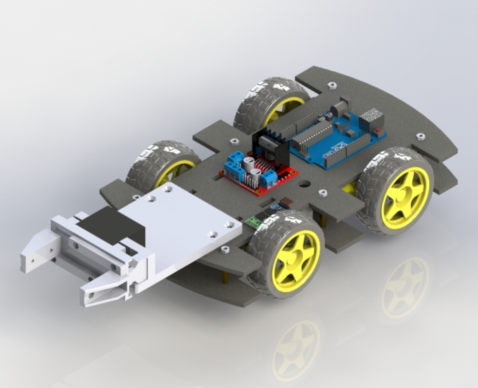 4wd car with gripper(q)arduinoAצС܇3DD SolidworksO(sh)Ӌ(j)