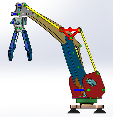 Robotic Arm 374(jin)יC(j)е۽Y(ji)(gu)3DD SolidworksO(sh)Ӌ(j)