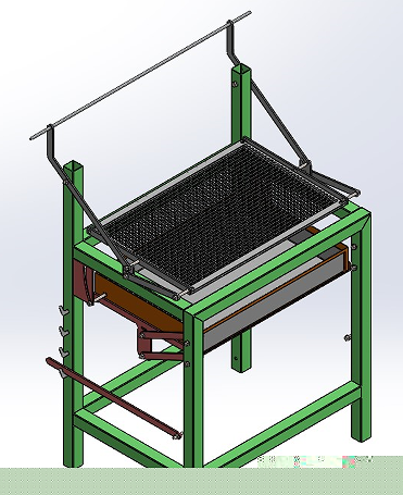 Rotating BBQ GrillD(zhun)3DD SolidworksO(sh)Ӌ(j) STEP