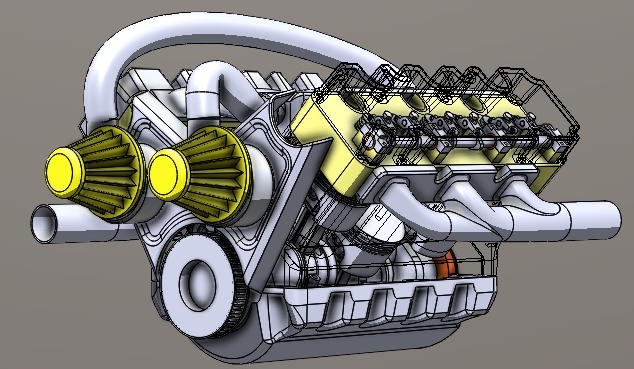 motor-v6װl(f)(dng)C(j)(jin)ģ3DD SolidworksO(sh)Ӌ(j) STEP