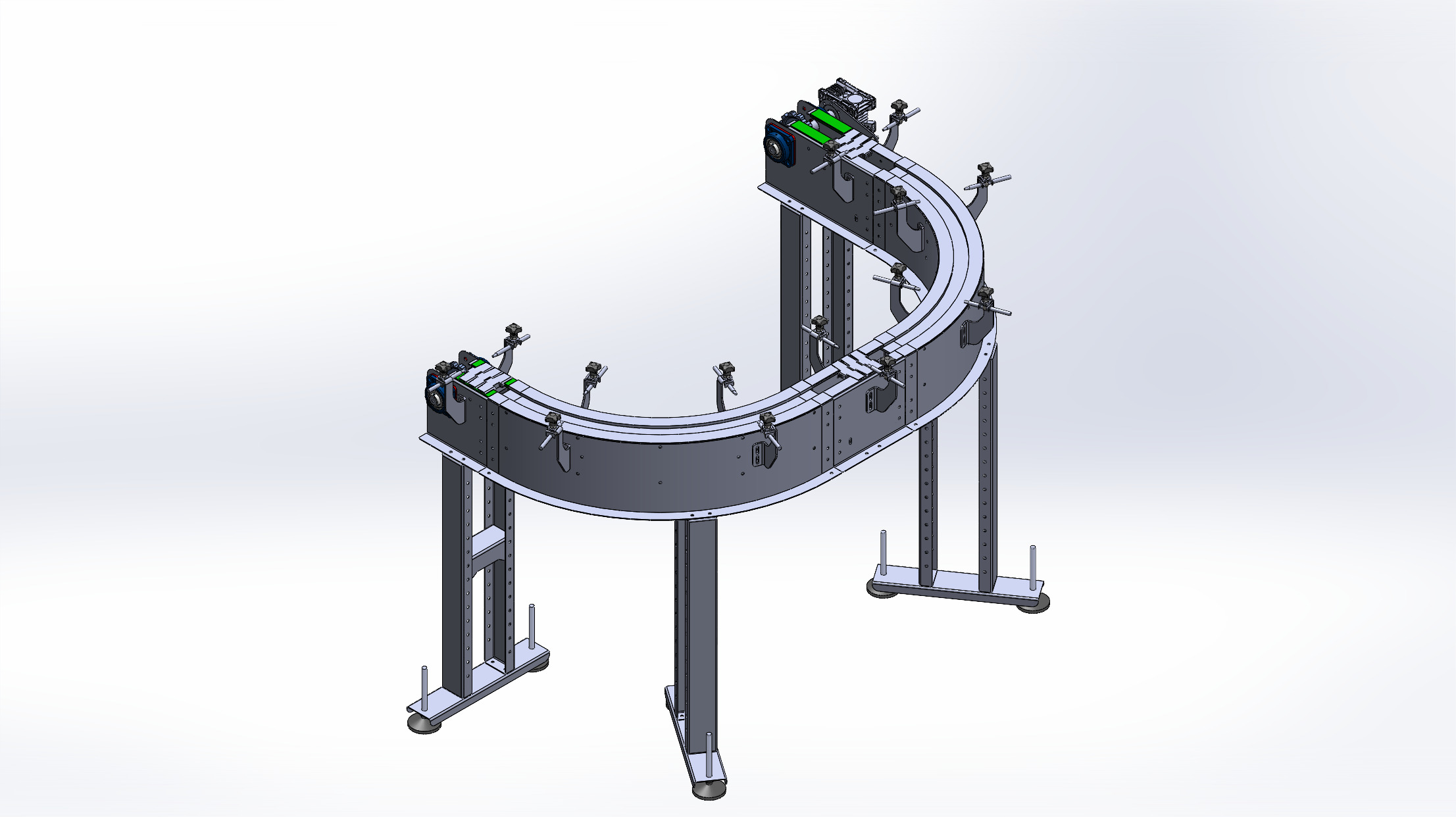 plastic chain conveyor?zhn)ݔ͙C3D(sh)ģD SolidworksO(sh)Ӌ